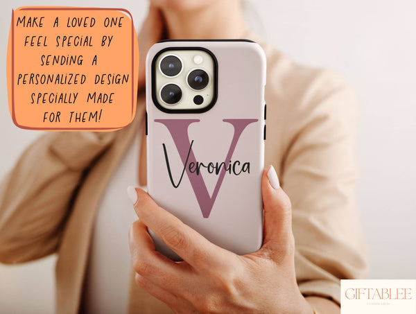 Monogram Name Phone Case – Personalized Initial & Elegant Cursive Design