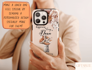 Happiness Is Being A Nana Phone Case – Floral Grandma Gift Phone Cover