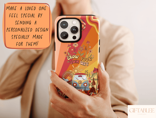Retro Hippie Phone Case – Grow Your Own Way 70s Groovy Style