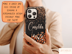 Glitter Leopard Phone Case – Personalized Glam Animal Print