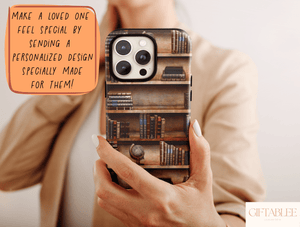 Bookshelves Phone Case – Vintage Book Lover