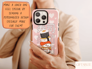 Funny Kawaii Phone Case – Cute Smiling Sushi for Food Lovers