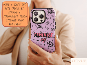 Feminist AF Phone Case – Bold Girl Power Doodle Design