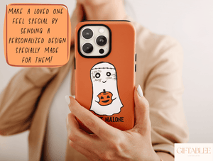 Ghost And Pumpkin Phone Case – Funny Ghost Halloween Phone Cover
