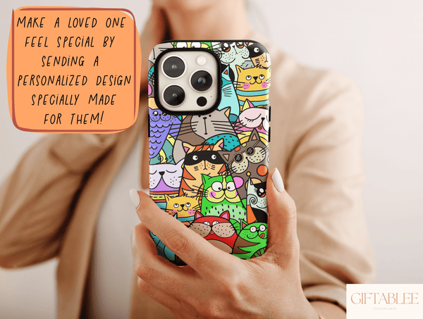 Cat Doodle Phone Case – Colorful Cat Lover