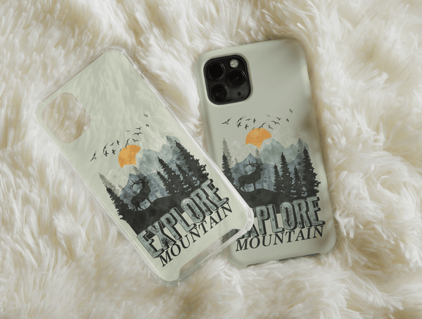 Explore Mountain Phone Case – Rustic Mountain & Wilderness Landscape