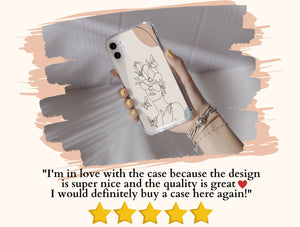 Abstract Butterfly Phone Case – Feminine Woman, Floral & Line Art Design