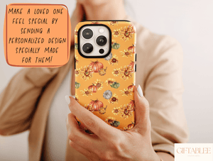 Autumn Pumpkin Phone Case – Sunflower & Harvest Fall Pattern