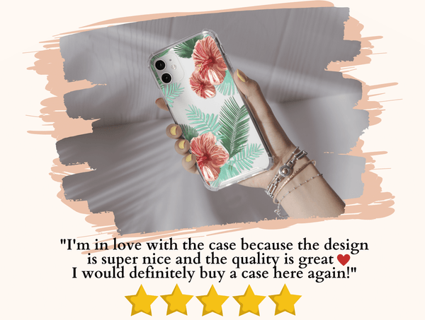 Tropical Pattern Phone Case – Pastel Monstera, Pink Pineapple & Floral Botanical Design