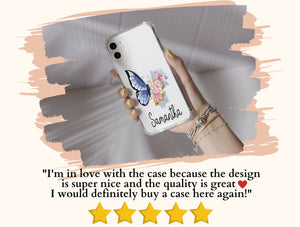 Floral Butterfly Phone Case – Personalized Monarch Name Cover