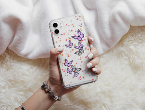 Cute Purple Butterfly Phone Case – Personalized Botanical Design