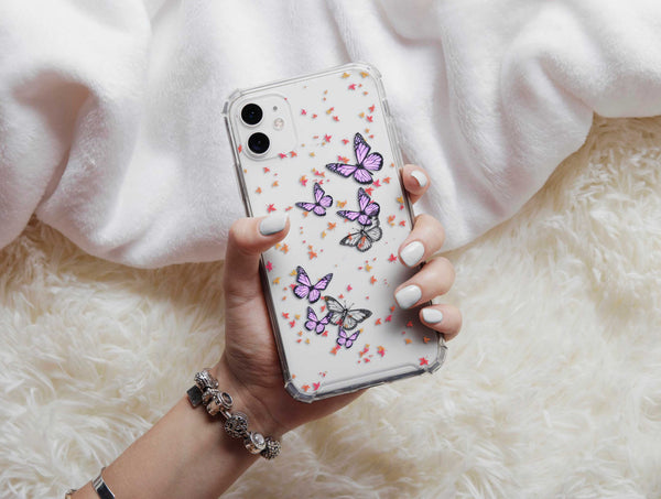 Cute Purple Butterfly Phone Case – Personalized Botanical Design