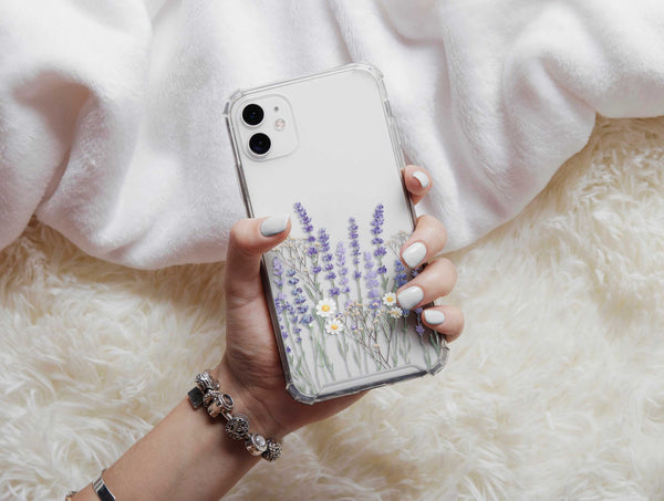Lavender Flower Phone Case – Watercolor Botanical Floral Cover