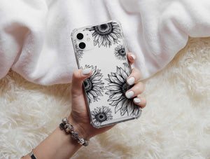 Sunflower Petals Drawing Phone Case – Rustic Floral Beauty