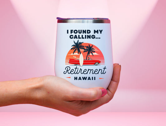 I Found My Calling Retirement Wine Tumbler, Coworker Gift Tumbler For Colleagues Retirement, Retired 2023 Tumbler, Beach Lover Tumbler
