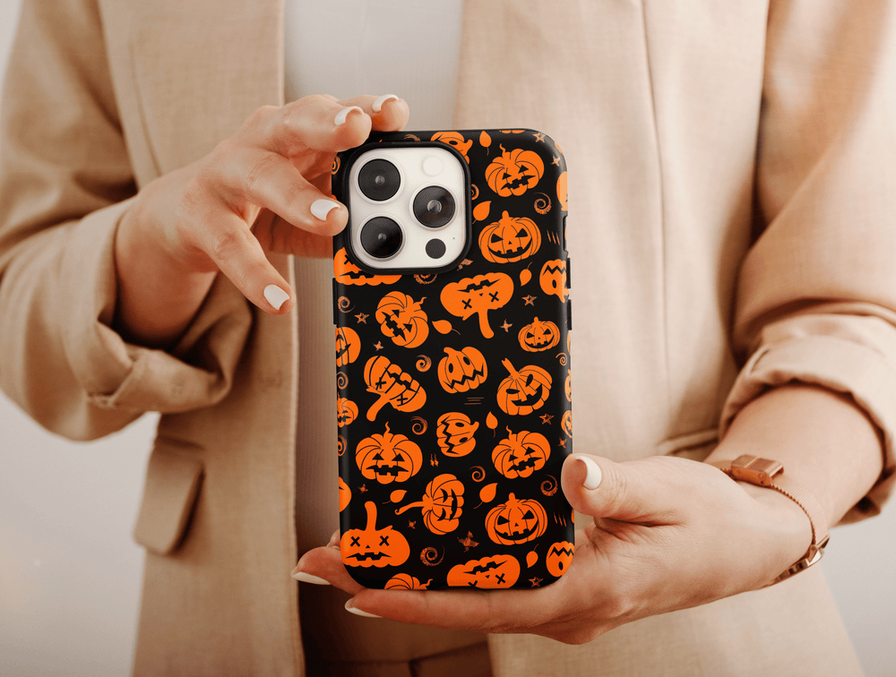 Pumpkin Print Phone Case – Cute Halloween Jack O Lantern Cover