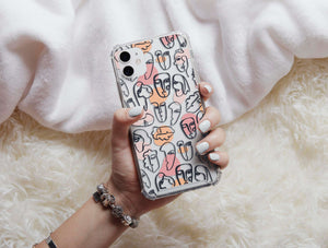 Abstract Face Art Phone Case – Quirky Minimalist Line Art