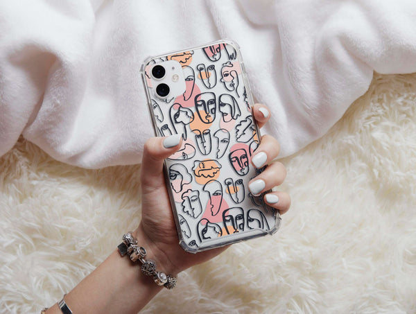 Abstract Face Art Phone Case – Quirky Minimalist Line Art