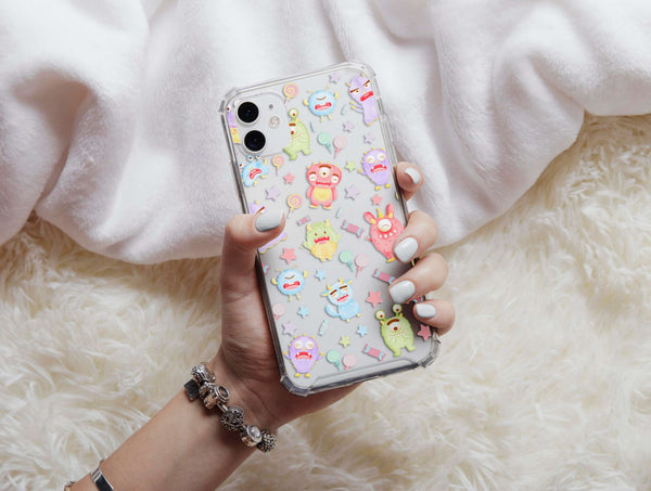 Pastel Monster Phone Case – Cute Kawaii Cartoon Monster Pattern