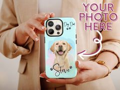 Pet Memorial Phone Case – Personalized Dog Dad Portrait Gift