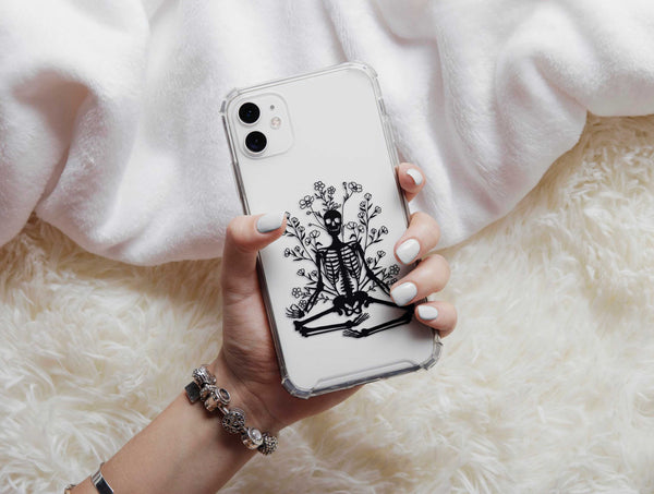 Aesthetic Skeleton Phone Case – Whimsical Gothic Skeleton Art