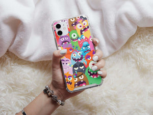 Doodle Monster Phone Case – Cute Cartoon Monster Pattern & Fun Kawaii Design