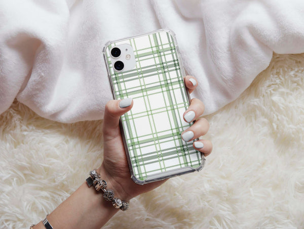 Green Plaid Phone Case – Classic Preppy Tartan Style