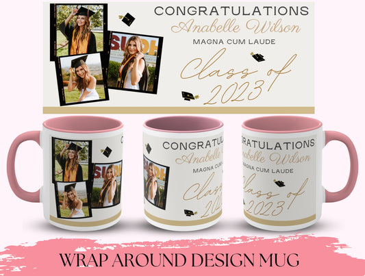 Congratulations Gift Mug, Graduation Collage Mug For Him & Her Graduation Day, Grad Photo Mug, Custom Photo Mug, Graduation 2023 For Friends