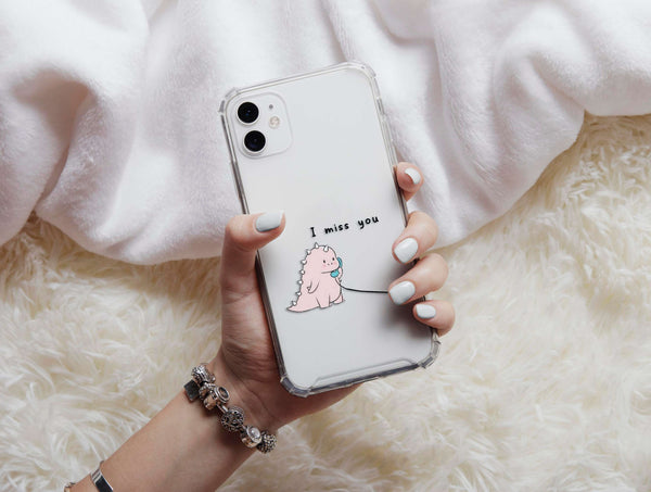 Cute Dinosaurs Phone Case – Matching Couple “I Miss You”