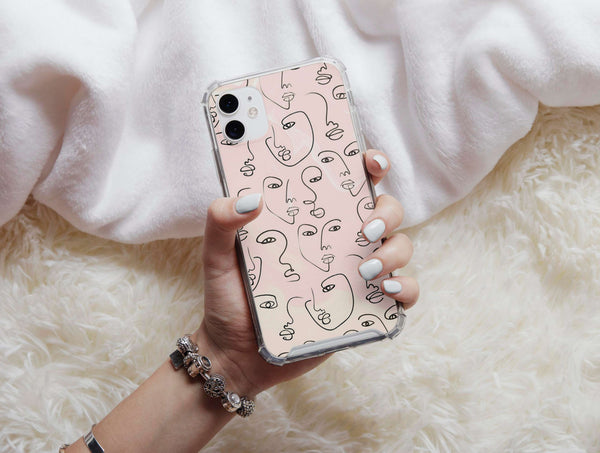 Line Art Face Phone Case – Minimalist Abstract Face Drawing