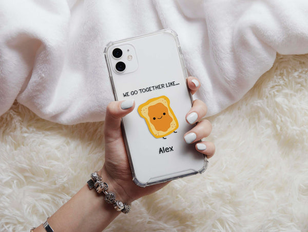 Matching Toast Phone Case – Personalized Kawaii PB&J Couple Design