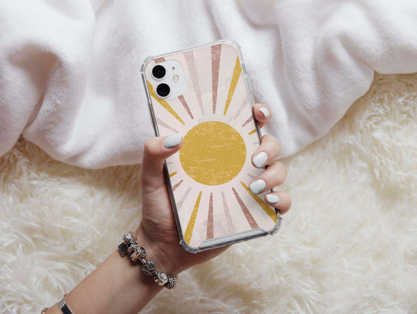 Aesthetic Sun Phone Case – Minimalist Boho Sunshine Design