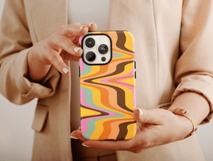 Retro Rainbow Phone Case – Groovy 70s Inspired Design