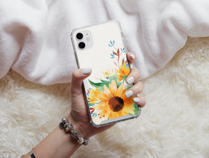 Sunflower Watercolor Phone Case – For Floral Lovers