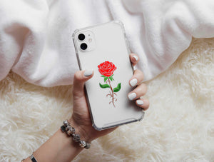 Simple Rose Phone Case – Single Red Rose Minimalist Floral Design