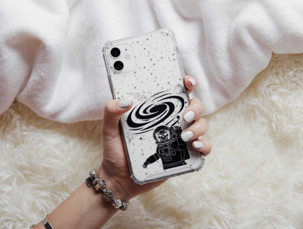 Trippy Skeleton Phone Case – Cosmic Astronaut Space Design