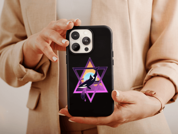 Orca Phone Case – Cosmic Black & White Whale Ocean Artwork