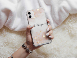 Bokeh Effect With Name Phone Case – Personalized Sparkle & Heart Design