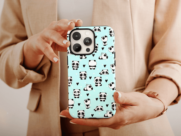 Kawaii Panda Phone Case – Cute Cartoon Panda Pattern & Pastel Animal Design