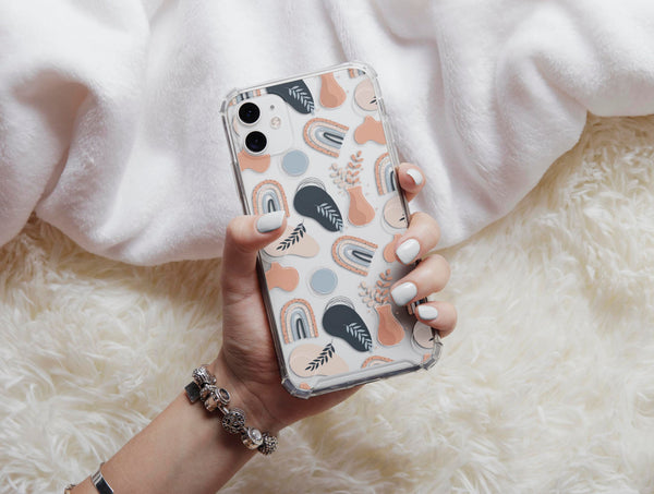 Abstract Boho Art Phone Case – Modern Neutral Botanical Design