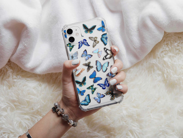 Aesthetic Blue Butterfly Phone Case – Vibrant Nature Design