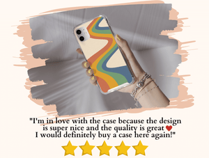 Retro Rainbow Phone Case – Groovy 70s Inspired Design