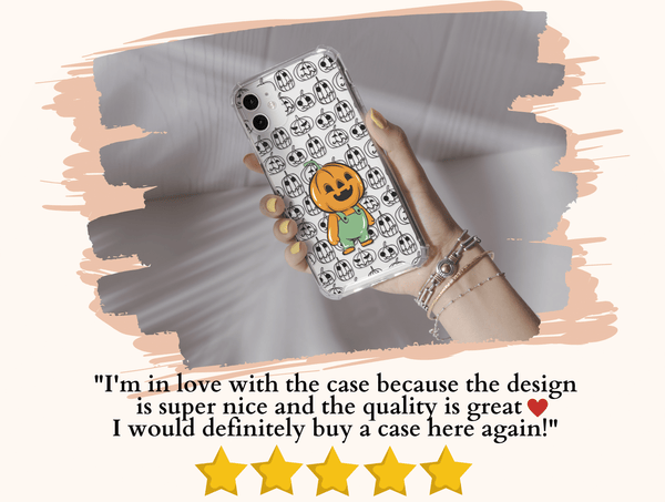 Cute Halloween Phone Case – Pumpkin Character & Jack O'Lantern