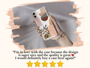Boho Abstract Phone Case – Earthy Modern Botanical Art Design