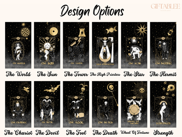 Tarot Cards Phone Case – Mystical Gold & Black Celestial Tarot Design