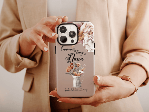 Happiness Is Being A Nana Phone Case – Floral Grandma Gift Phone Cover