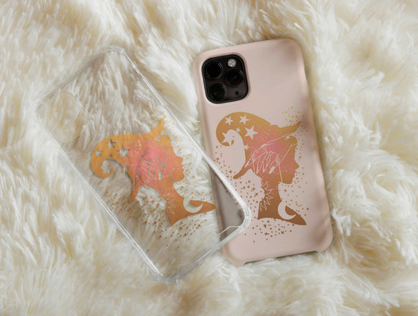 Halloween Witchy Phone Case – Celestial Moon & Witch Design