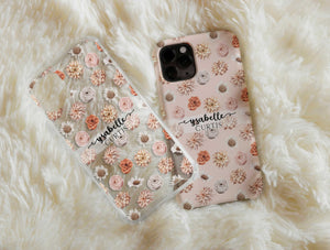 Custom Floral Name Phone Case – Personalized Botanical Flower Design