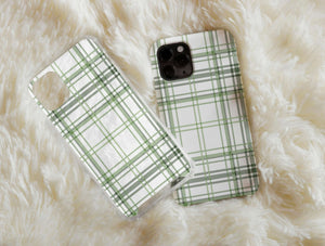 Green Plaid Phone Case – Classic Preppy Tartan Style