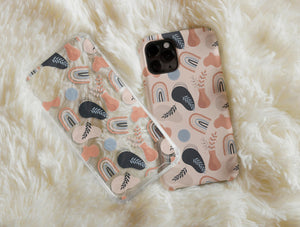Abstract Boho Art Phone Case – Modern Neutral Botanical Design